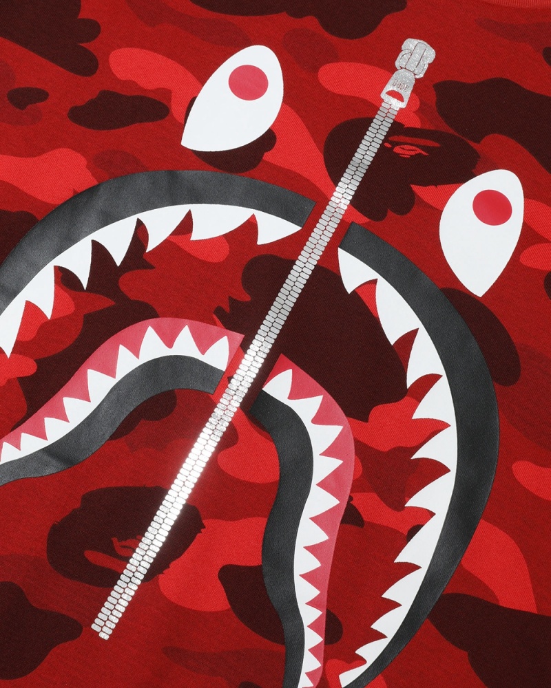 T Shirts Bape Shark Rouge Clair Homme | YSM-14225498